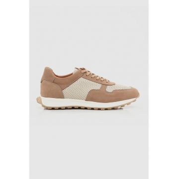 Pantofi sport de piele cu segmente de piele nabuc