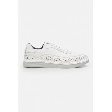 Pantofi sport de piele cu varf rotund