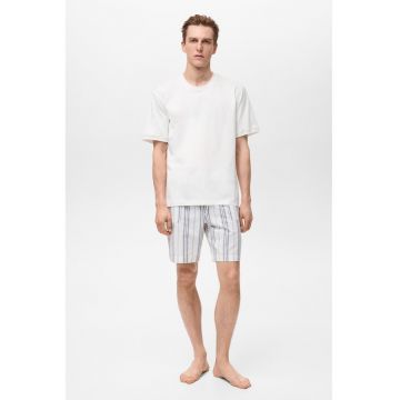 Pijama scurta din bumbac cu model in dungi