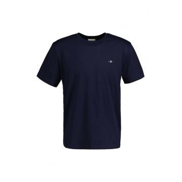 Tricou regular fit din bumbac Shield - Albastru ultramarin