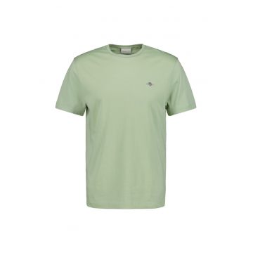 Tricou regular fit din bumbac Shield - Verde feriga