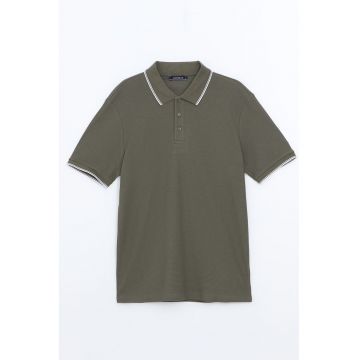 Tricou regular fit cu guler polo