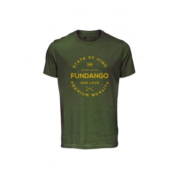 Tricou regular fit cu imprimeu logo si text - Kaki