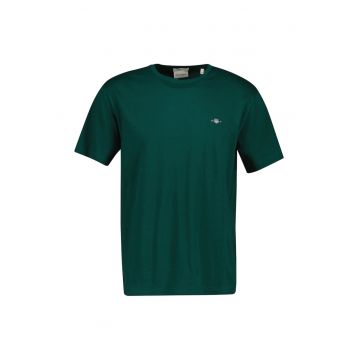 Tricou regular fit din bumbac Shield - Verde padure