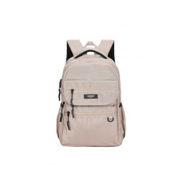 Rucsac cu buzunare multiple cu fermoar - Bej