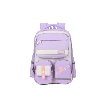 Rucsac din material textil cu buzunare multiple 180805 - Violet