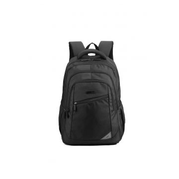 Rucsac din material textil cu model uni - Negru