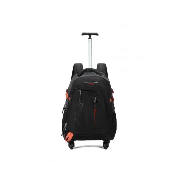 Rucsac-troler cu buzunare cu fermoar - Negru