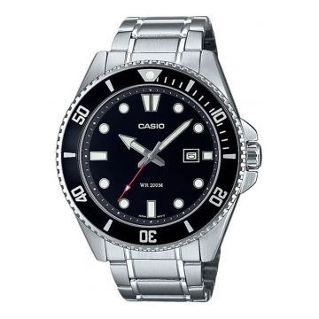 Ceas barbatesc -  Inox - 22.5 cm - Argintiu/Negru
