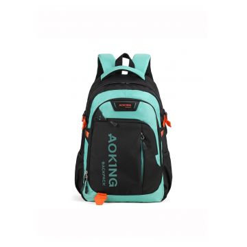 Rucsac cu imprimeu logo si buzunare multiple Rucsac cu imprimeu logo si buzunare multiple