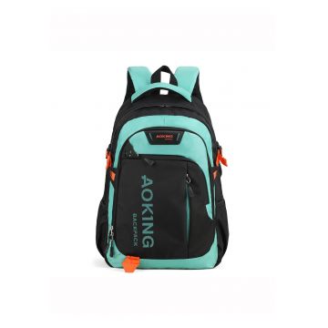 Rucsac cu imprimeu logo si buzunare multiple Rucsac cu imprimeu logo si buzunare multiple