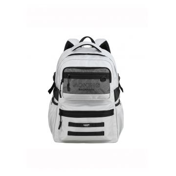 Rucsasc unisex cu buzunare multiple Rucsasc unisex cu buzunare multiple