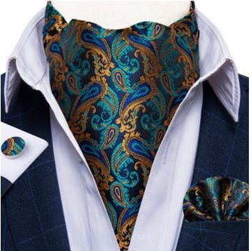 Set cravata / esarfa Ascot + batista + butoni, model 24