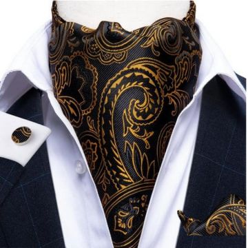 Set cravata / esarfa Ascot + batista + butoni, model 27