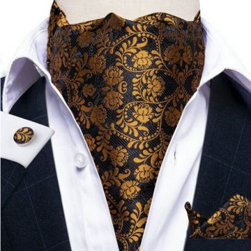 Set cravata / esarfa Ascot + batista + butoni, model 33