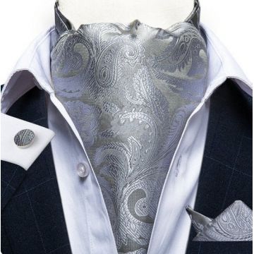 Set cravata / esarfa Ascot + batista + butoni, model 61