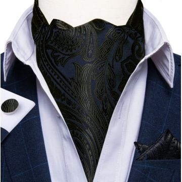 Set cravata / esarfa Ascot + batista + butoni, model 8