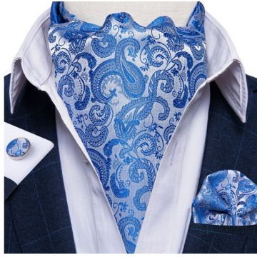 Set cravata / esarfa / lavaliera Ascot + batista + butoni, model 30