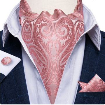 Set cravata / esarfa / lavaliera Ascot + batista + butoni, model 57