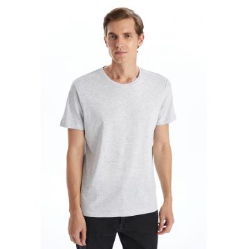 Tricou de bumbac cu decolteu rotund