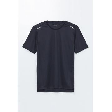 Tricou uni cu decolteu la baza gatului - Bleumarin