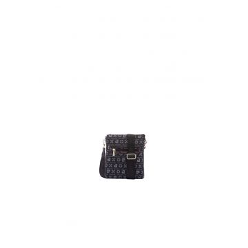 Geanta crossbody de piele ecologica cu logo