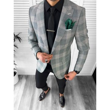 Sacou barbati slim fit in carouri 11811 X