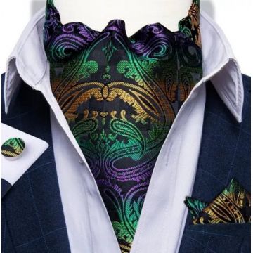 Set cravata / esarfa Ascot + batista + butoni, model 72