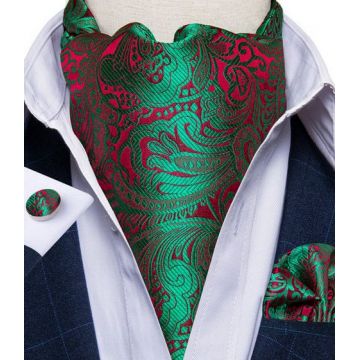 Set cravata / esarfa / lavaliera Ascot + batista + butoni, model 59