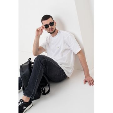 Tricou relaxed fit de bumbac - Alb optic