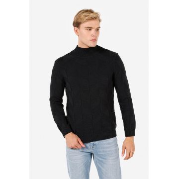 Pulover din bumbac cu model uni