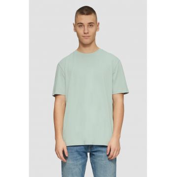 Tricou de bumbac cu decolteu la baza gatului