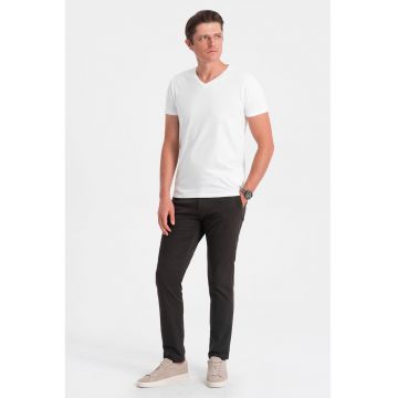 Tricou cu decolteu in V - Alb
