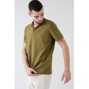 Tricou polo din amestec de bumbac de bumbac organic