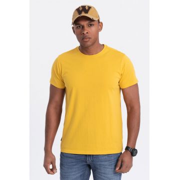 Tricou uni cu decolteu la baza gatului