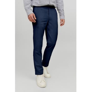 Pantaloni slim fit din amestec de in