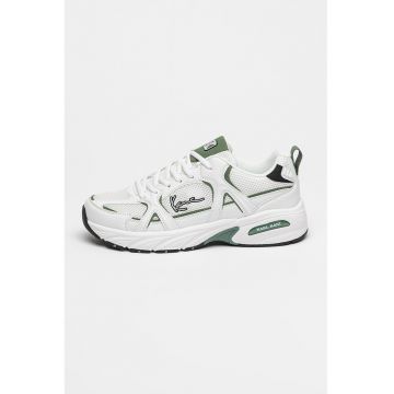 Pantofi sport din material textil cu insertii de piele ecologica