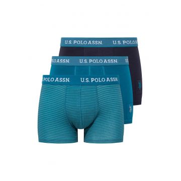 Set de boxeri din amestec de modal cu banda logo in talie - 3 Perechi