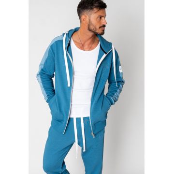 Set Rock Duo hanorac cu fermoar si pantalon conic Blue 15449