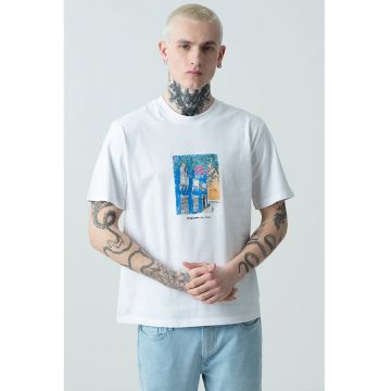 Tricou de bumbac cu imprimeu Paros