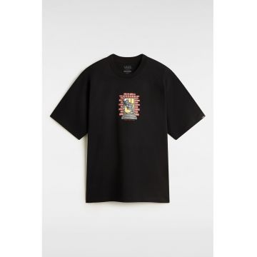 Tricou din bumbac cu decolteu la baza gatului