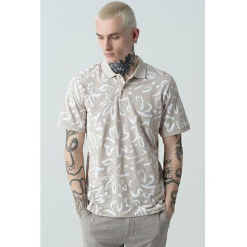 Tricou polo cu imprimeu floral