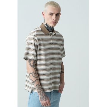 Tricou polo cu model in dungi