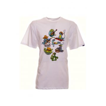 Tricou  Reptilian pentru barbati - alb