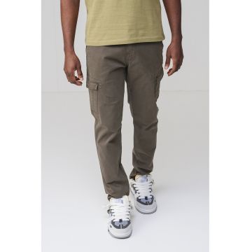 Pantaloni cargo din amestec de bumbac cu buzunare laterale