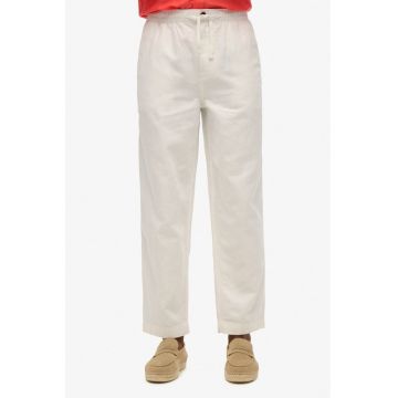 Pantaloni din amestec de in cu croiala dreapta