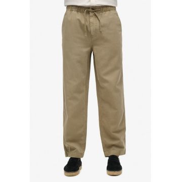 Pantaloni din amestec de in cu croiala dreapta
