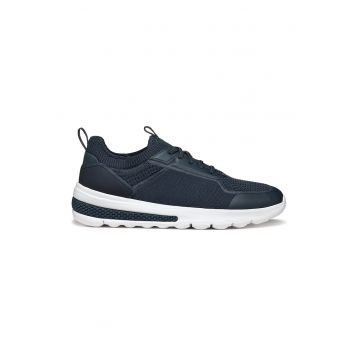Pantofi sport de piele ecologica cu garnituri din material textil