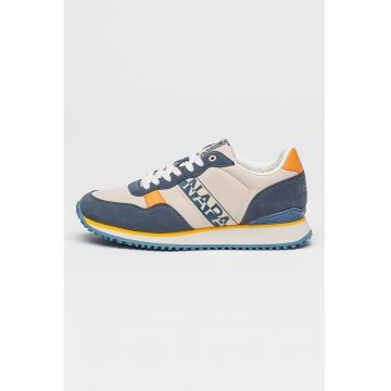 Pantofi sport de piele ecologica cu logo