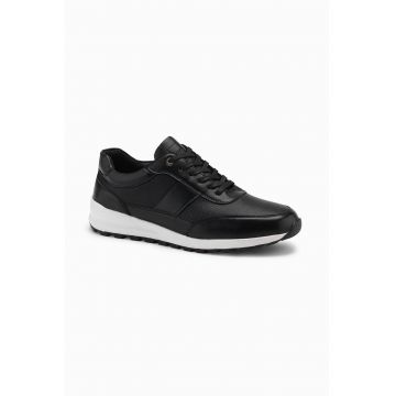Pantofi sport de piele ecologica cu varf patrat